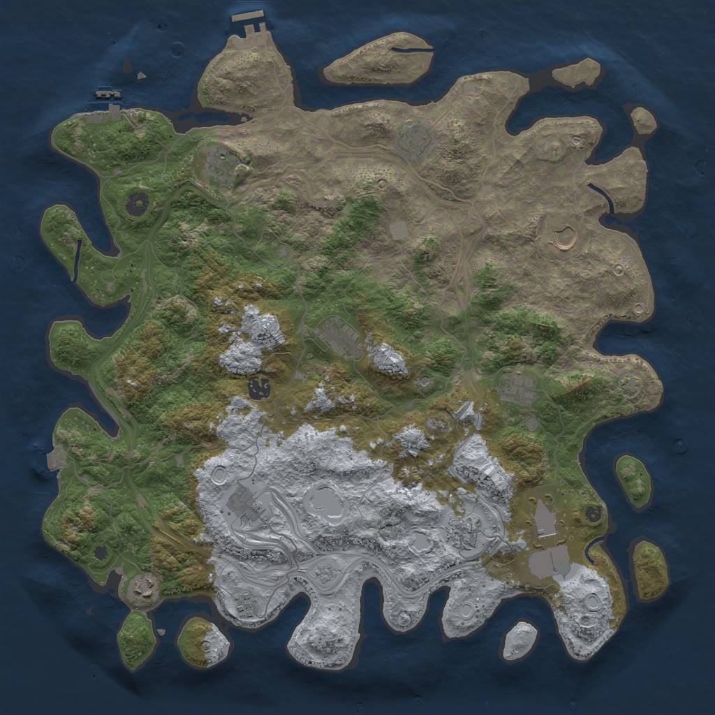 Rust Map: Procedural Map, Size: 4500, Seed: 1622292838, 19 Monuments