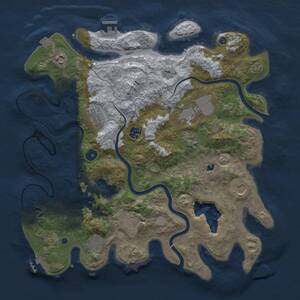 Thumbnail Rust Map: Procedural Map, Size: 4000, Seed: 1234126325, 15 Monuments