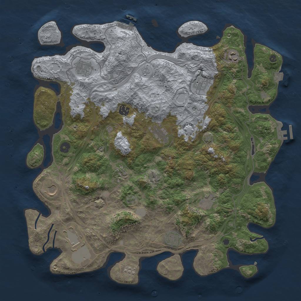 Rust Map: Procedural Map, Size: 4250, Seed: 1188357995, 19 Monuments