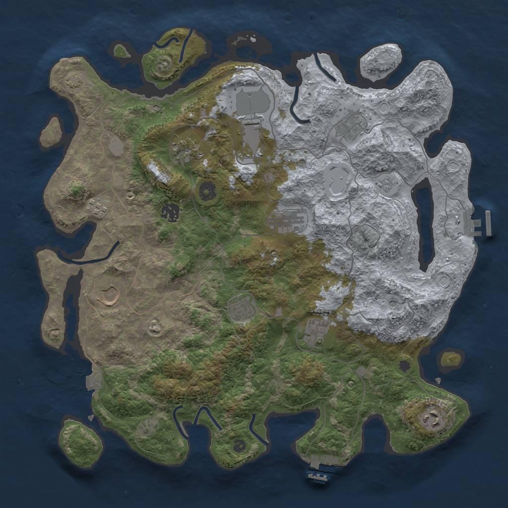 Rust Map: Procedural Map, Size: 4000, Seed: 18688, 18 Monuments