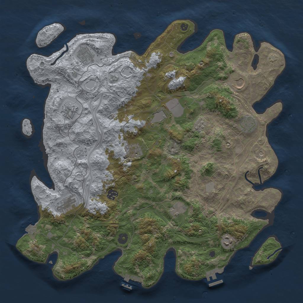 Rust Map: Procedural Map, Size: 4250, Seed: 1494341815, 19 Monuments