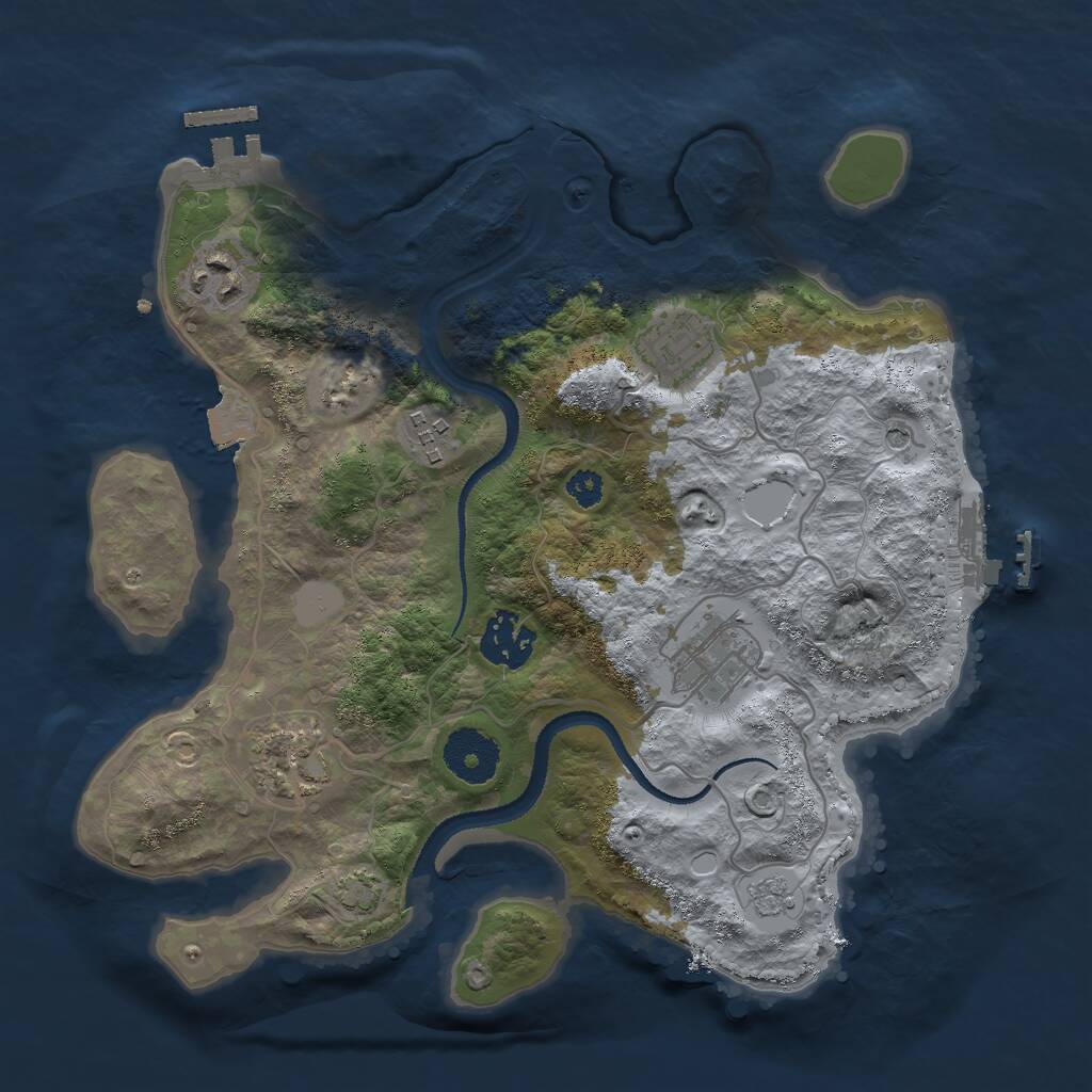 Rust Map: Procedural Map, Size: 3000, Seed: 1459566797, 12 Monuments