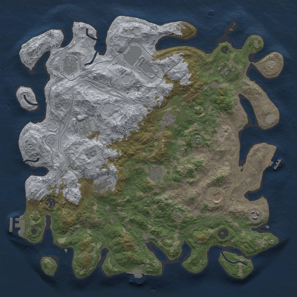 Rust Map: Procedural Map, Size: 4250, Seed: 488432292, 19 Monuments