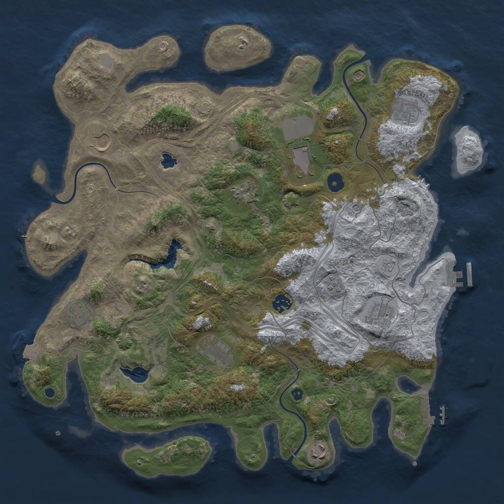 Rust Map: Procedural Map, Size: 4250, Seed: 1886887728, 16 Monuments