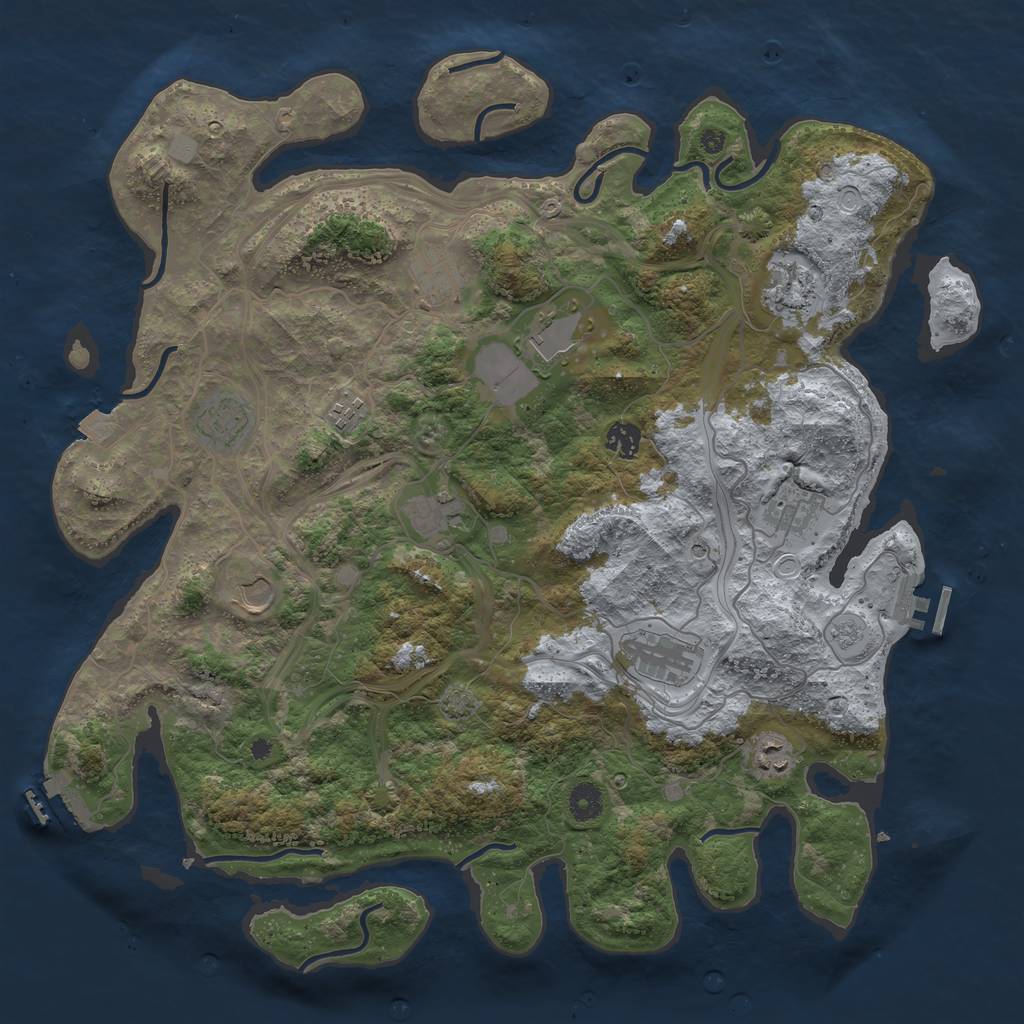 Rust Map: Procedural Map, Size: 4250, Seed: 1886887728, 19 Monuments