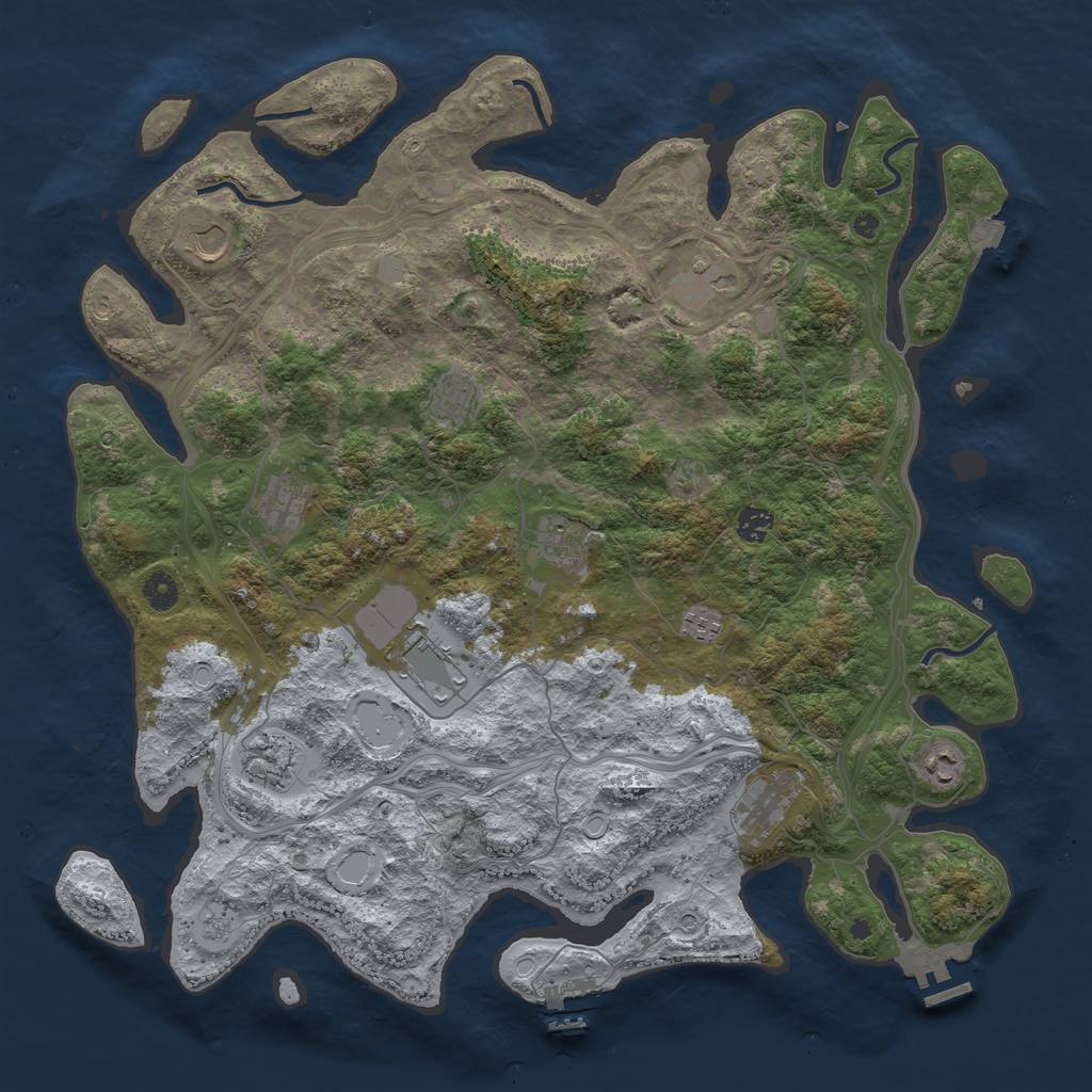 Rust Map: Procedural Map, Size: 4500, Seed: 1732449563, 19 Monuments