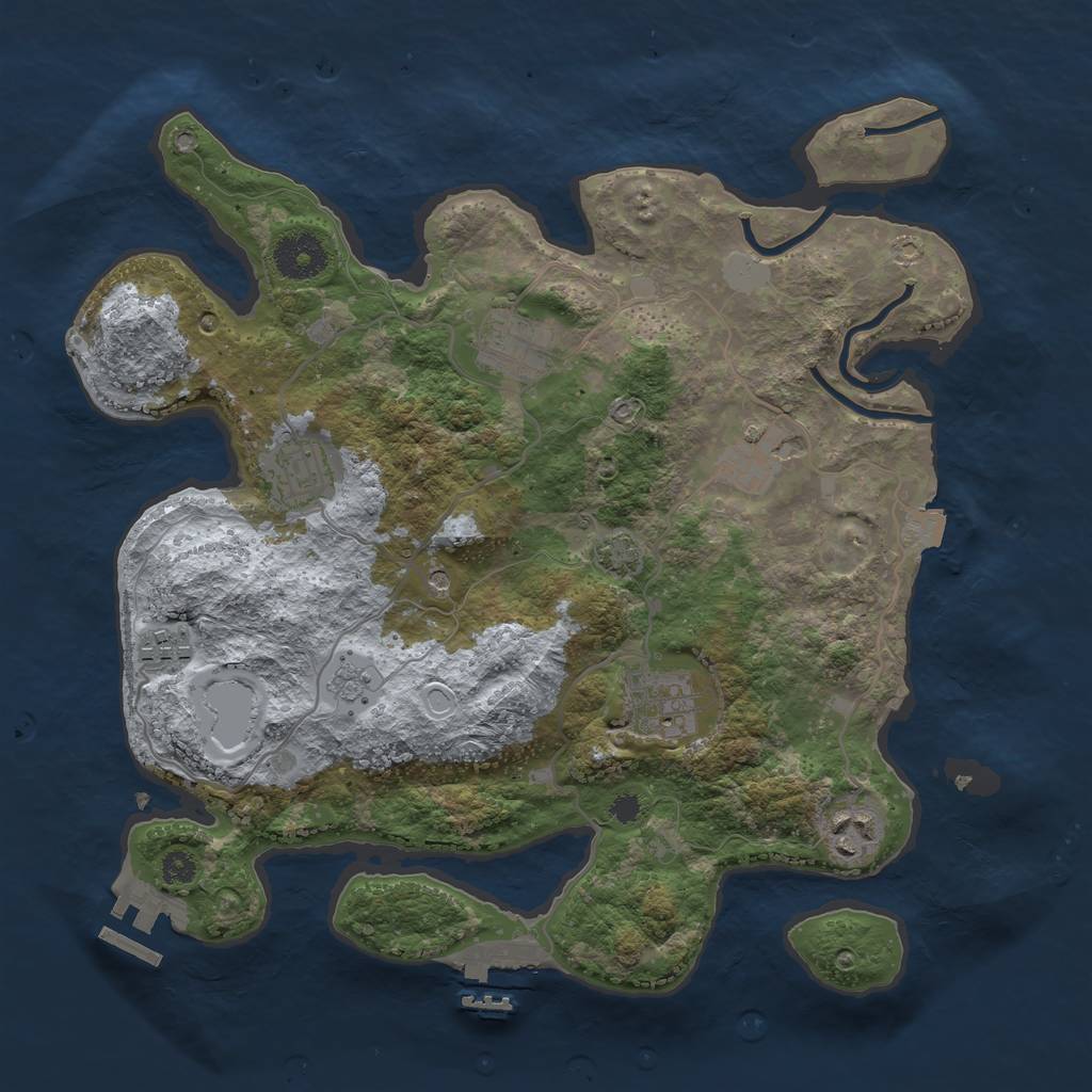 Rust Map: Procedural Map, Size: 3300, Seed: 868254156, 14 Monuments
