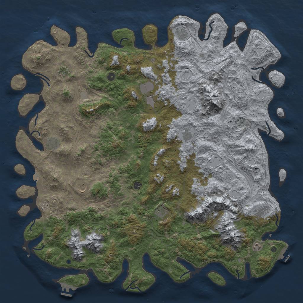 Rust Map: Procedural Map, Size: 5745, Seed: 1558516, 19 Monuments