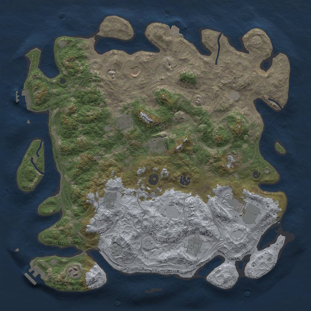 Rust Map: Procedural Map, Size: 4250, Seed: 912888, 18 Monuments