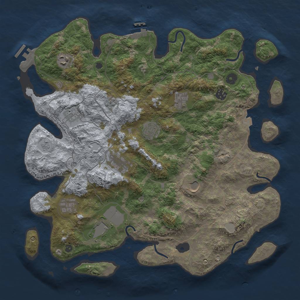 Rust Map: Procedural Map, Size: 4000, Seed: 286433332, 18 Monuments