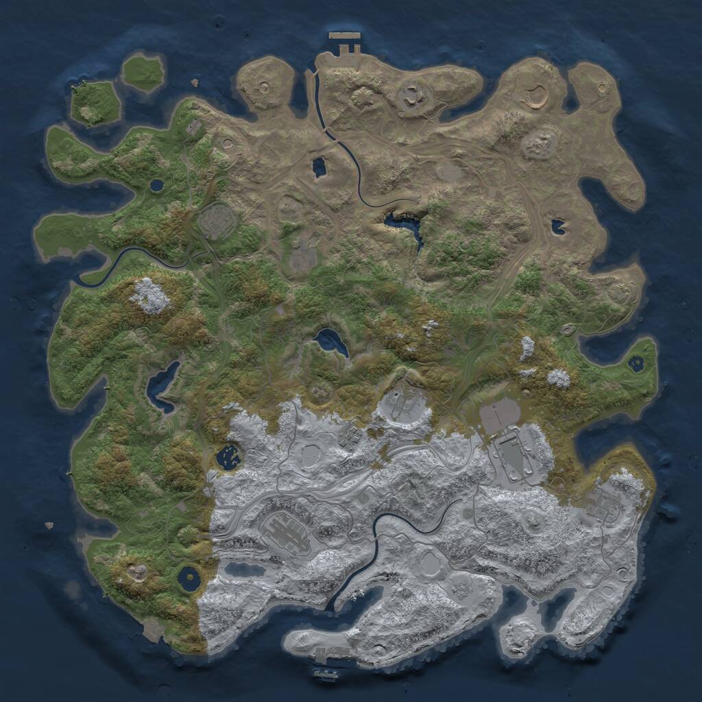 Rust Map: Procedural Map, Size: 4500, Seed: 1349, 16 Monuments