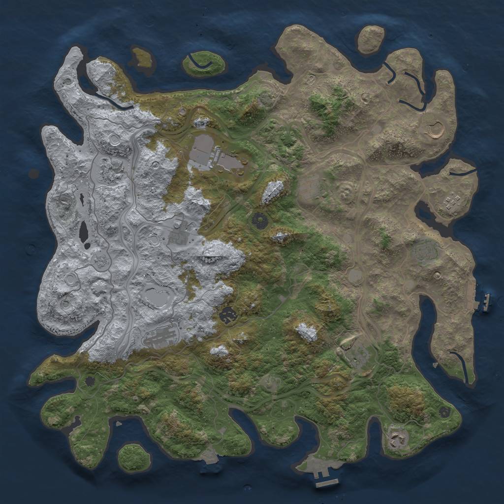 Rust Map: Procedural Map, Size: 4500, Seed: 1337703738, 19 Monuments
