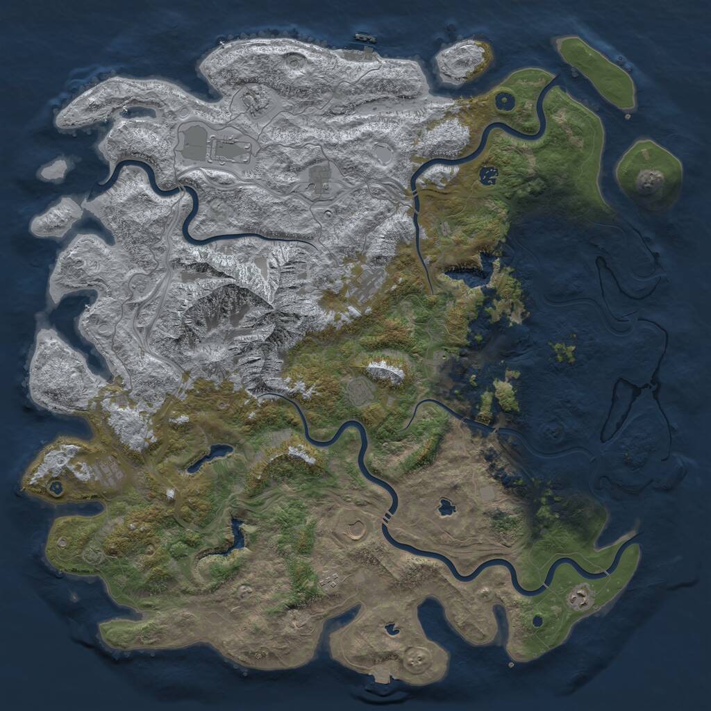 Rust Map: Procedural Map, Size: 5500, Seed: 1948763182, 17 Monuments
