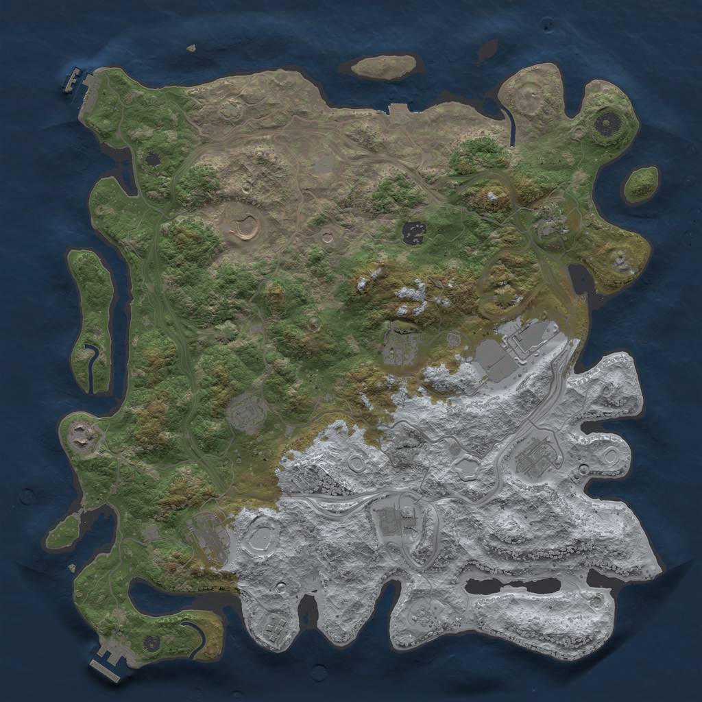 Rust Map: Procedural Map, Size: 4250, Seed: 161554821, 19 Monuments