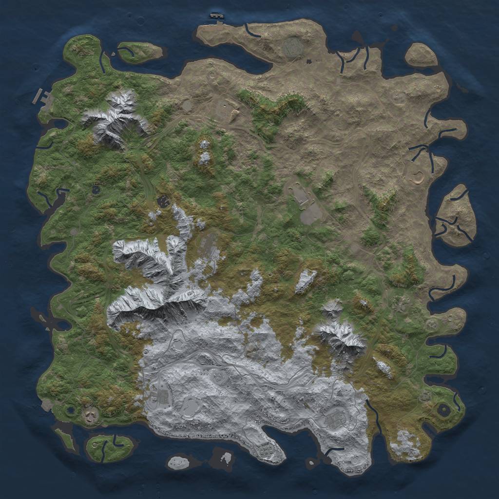 Rust Map: Procedural Map, Size: 6000, Seed: 1951020821, 19 Monuments