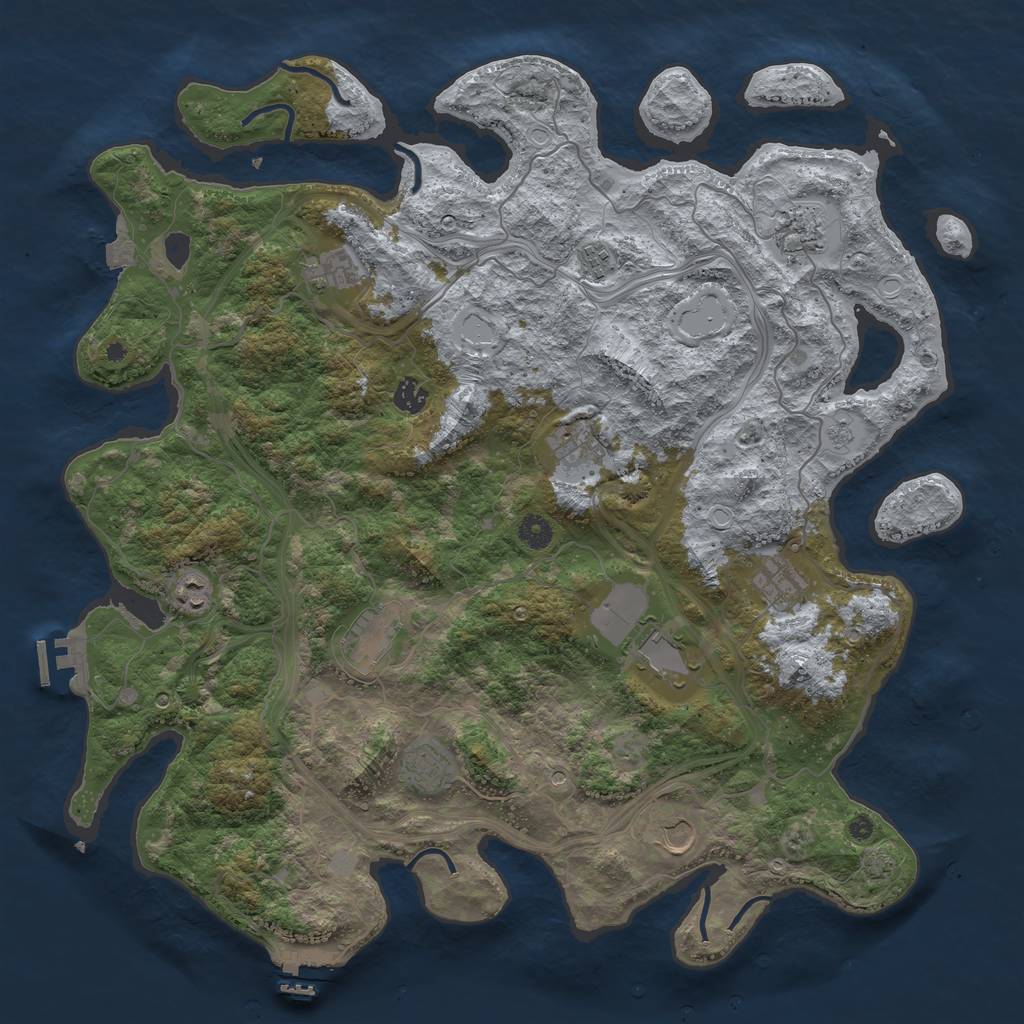 Rust Map: Procedural Map, Size: 4500, Seed: 896584257, 19 Monuments