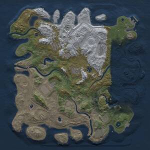 Thumbnail Rust Map: Procedural Map, Size: 4500, Seed: 296852389, 17 Monuments