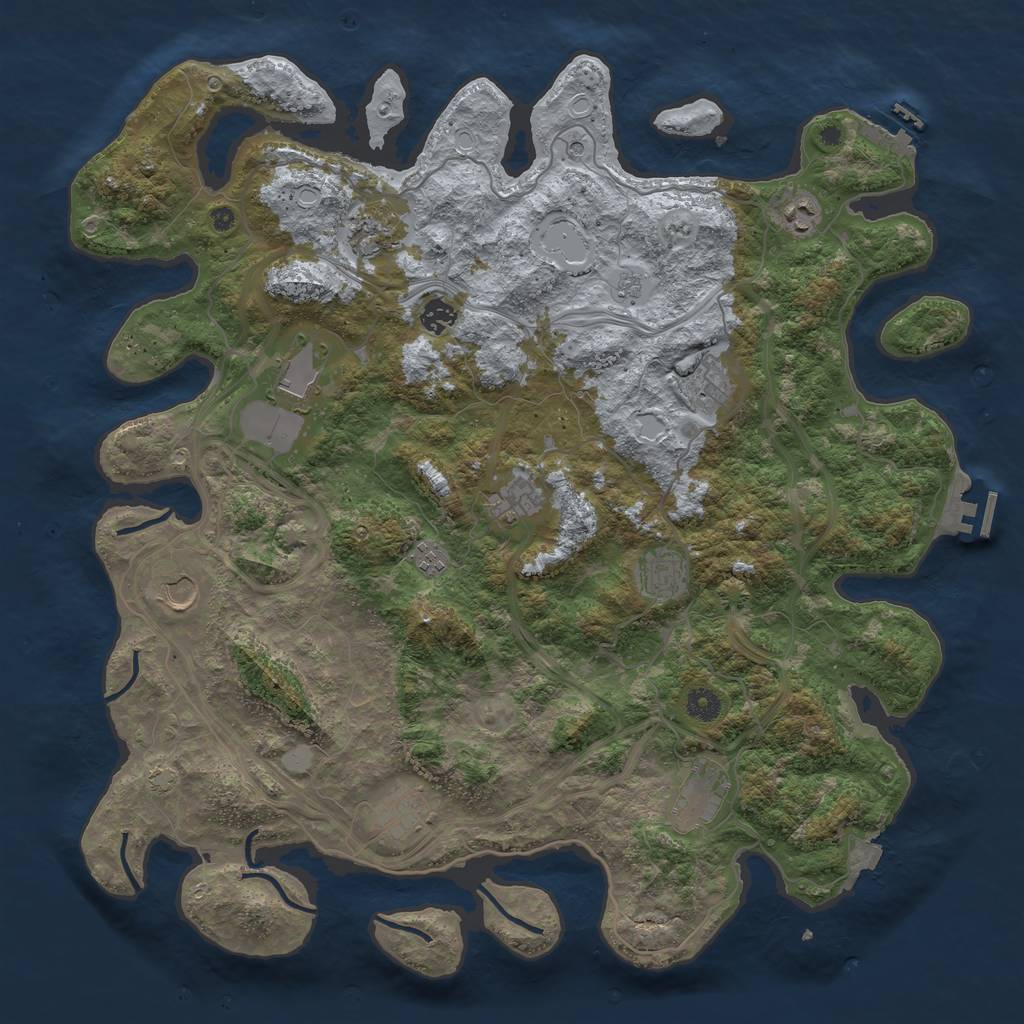 Rust Map: Procedural Map, Size: 4500, Seed: 296852389, 19 Monuments