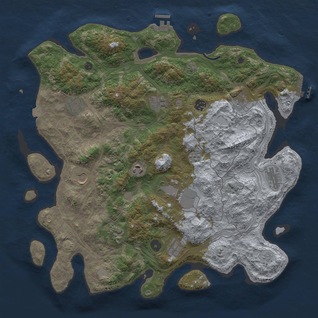 Rust Map: Procedural Map, Size: 4250, Seed: 291635836, 19 Monuments