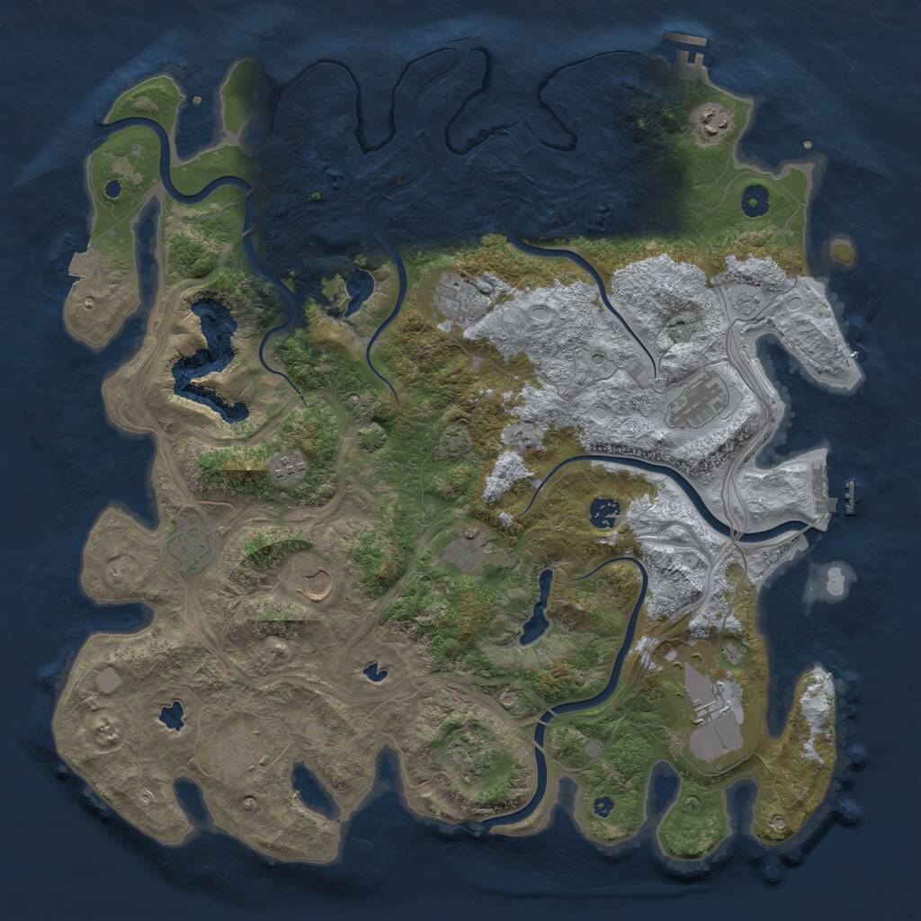 Rust Map: Procedural Map, Size: 4500, Seed: 507234842, 17 Monuments
