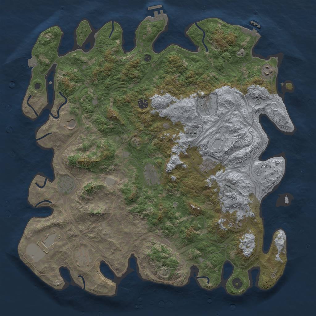 Rust Map: Procedural Map, Size: 4500, Seed: 507234842, 19 Monuments