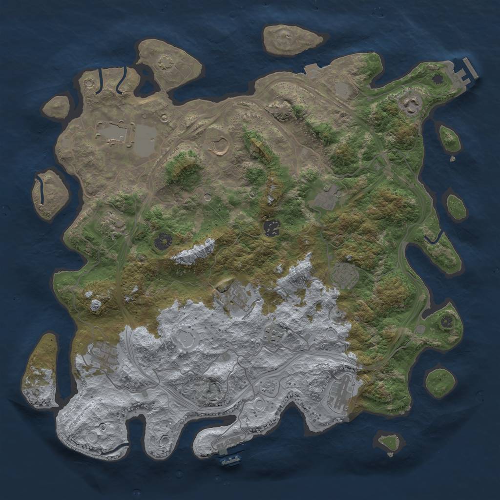 Rust Map: Procedural Map, Size: 4250, Seed: 747895110, 19 Monuments