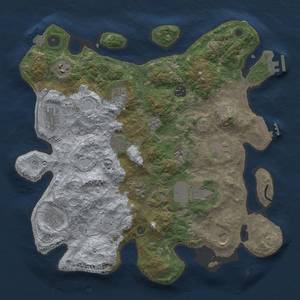 Thumbnail Rust Map: Procedural Map, Size: 3750, Seed: 1029941229, 19 Monuments