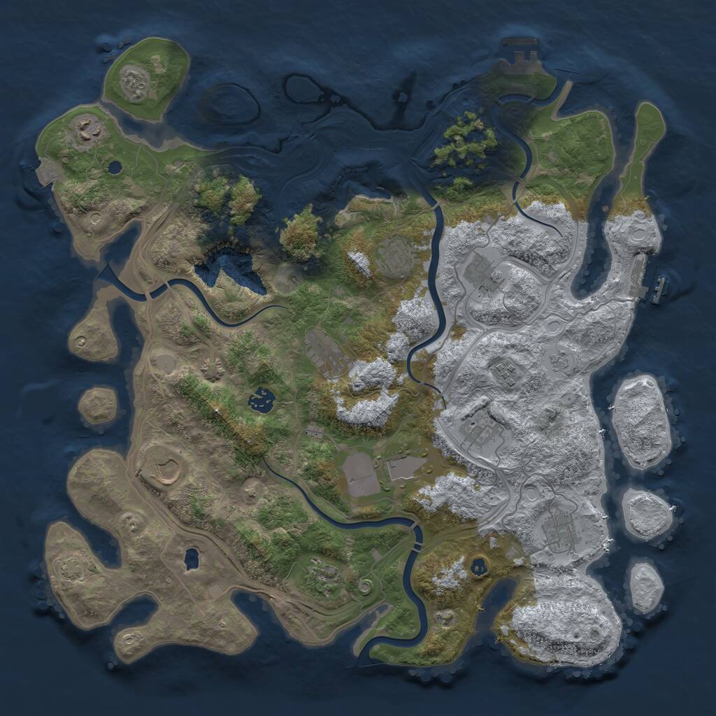 Rust Map: Procedural Map, Size: 4250, Seed: 1431972777, 17 Monuments