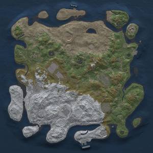 Thumbnail Rust Map: Procedural Map, Size: 4000, Seed: 296193173, 18 Monuments