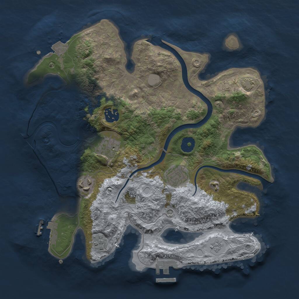Rust Map: Procedural Map, Size: 3000, Seed: 124223323, 11 Monuments