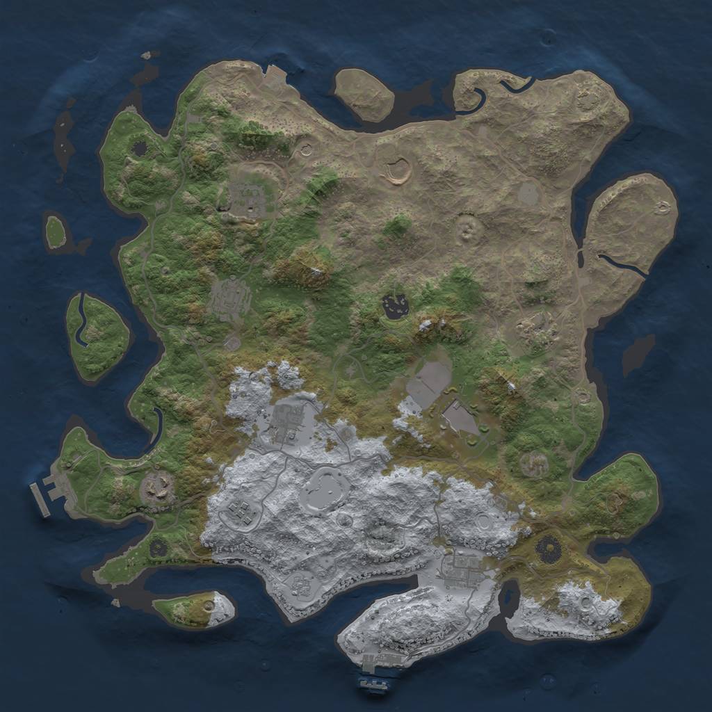 Rust Map: Procedural Map, Size: 4000, Seed: 1171528647, 18 Monuments