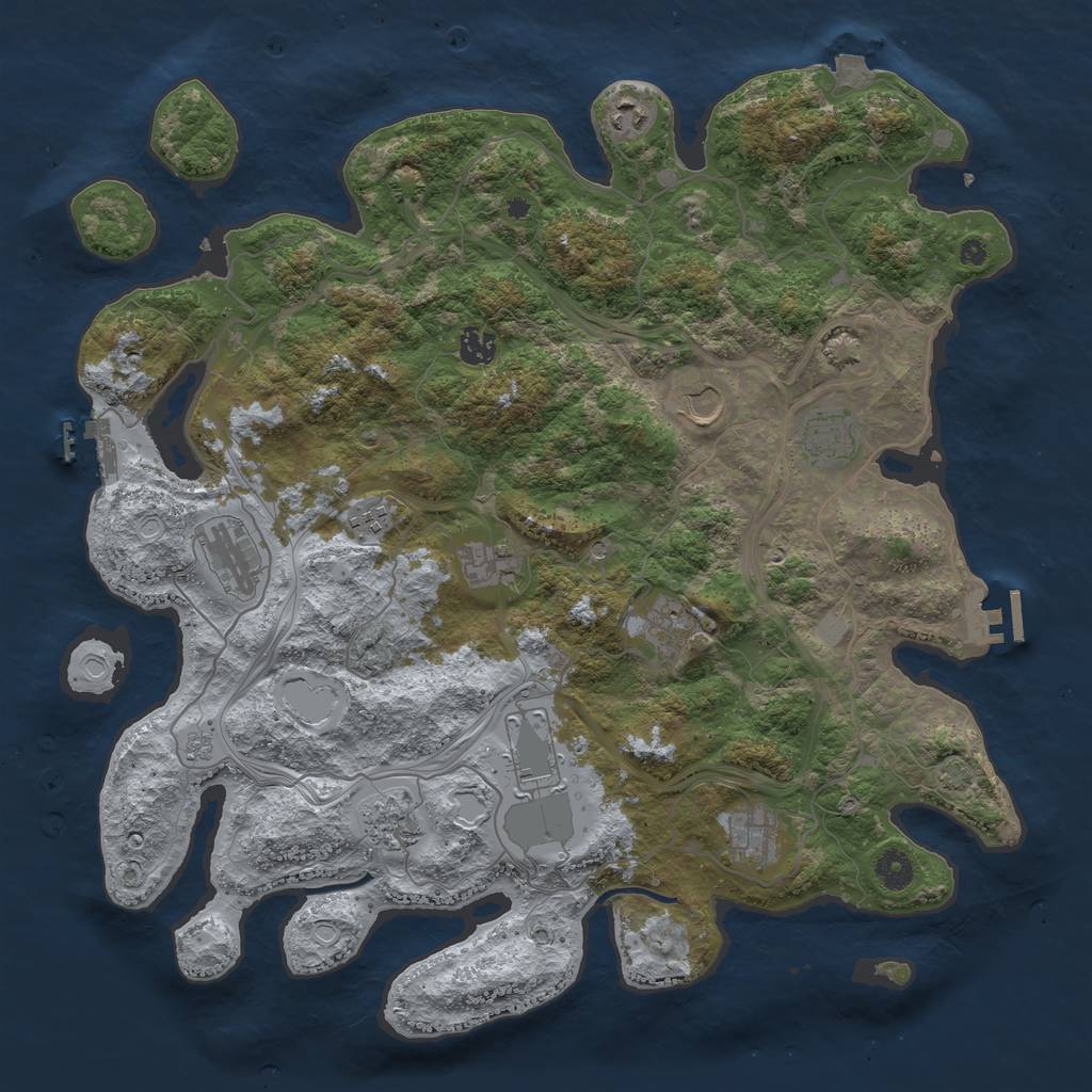 Rust Map: Procedural Map, Size: 4250, Seed: 209870238, 19 Monuments