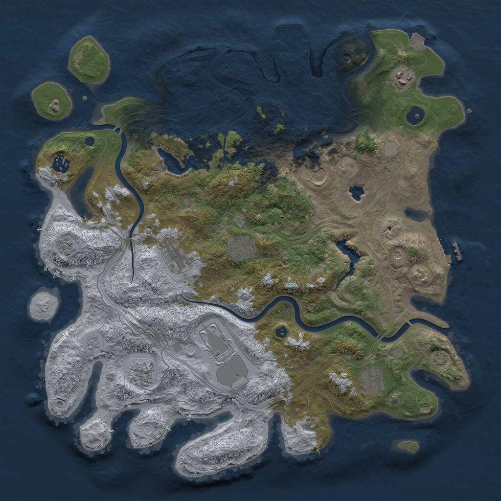 Rust Map: Procedural Map, Size: 4250, Seed: 209870238, 15 Monuments