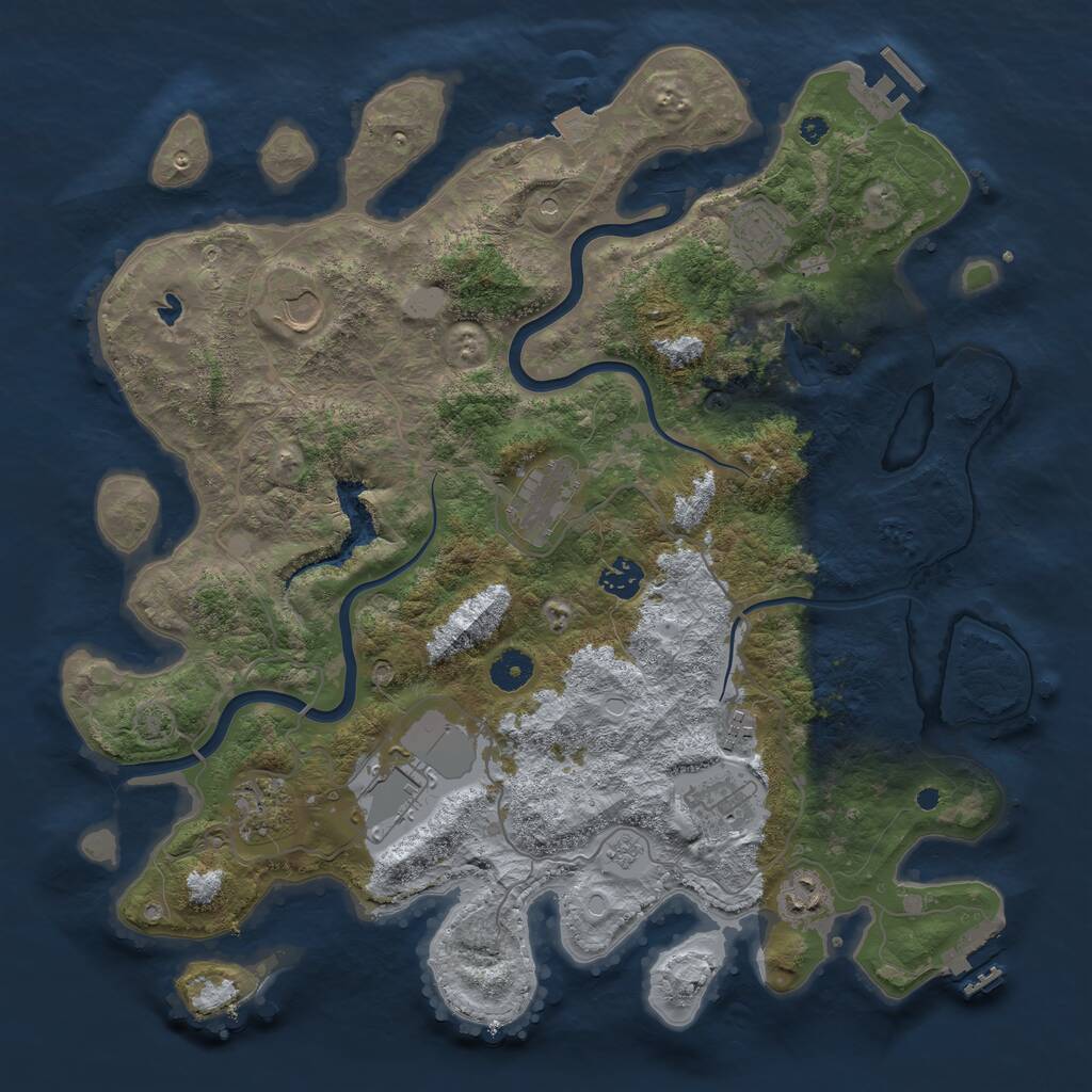 Rust Map: Procedural Map, Size: 4000, Seed: 1441542424, 15 Monuments