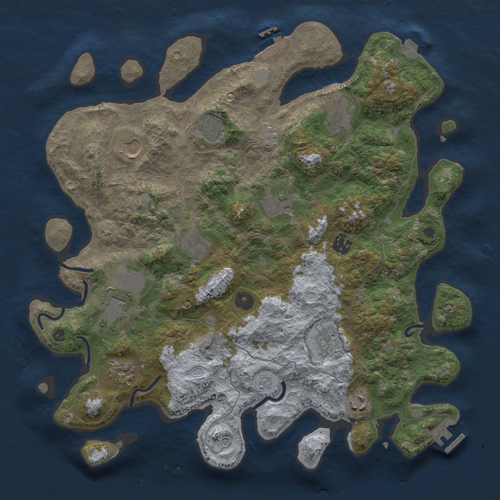 Rust Map: Procedural Map, Size: 4000, Seed: 1441542424, 19 Monuments