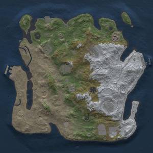 Thumbnail Rust Map: Procedural Map, Size: 3500, Seed: 718380448, 17 Monuments