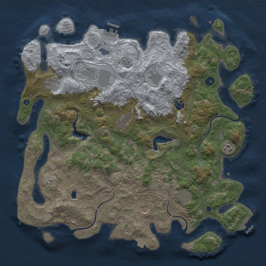 Rust Map: Procedural Map, Size: 4300, Seed: 660615683, 15 Monuments