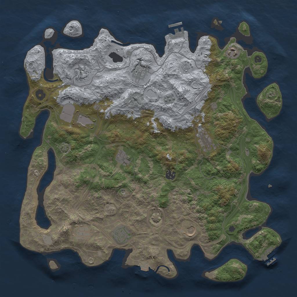 Rust Map: Procedural Map, Size: 4300, Seed: 660615683, 19 Monuments