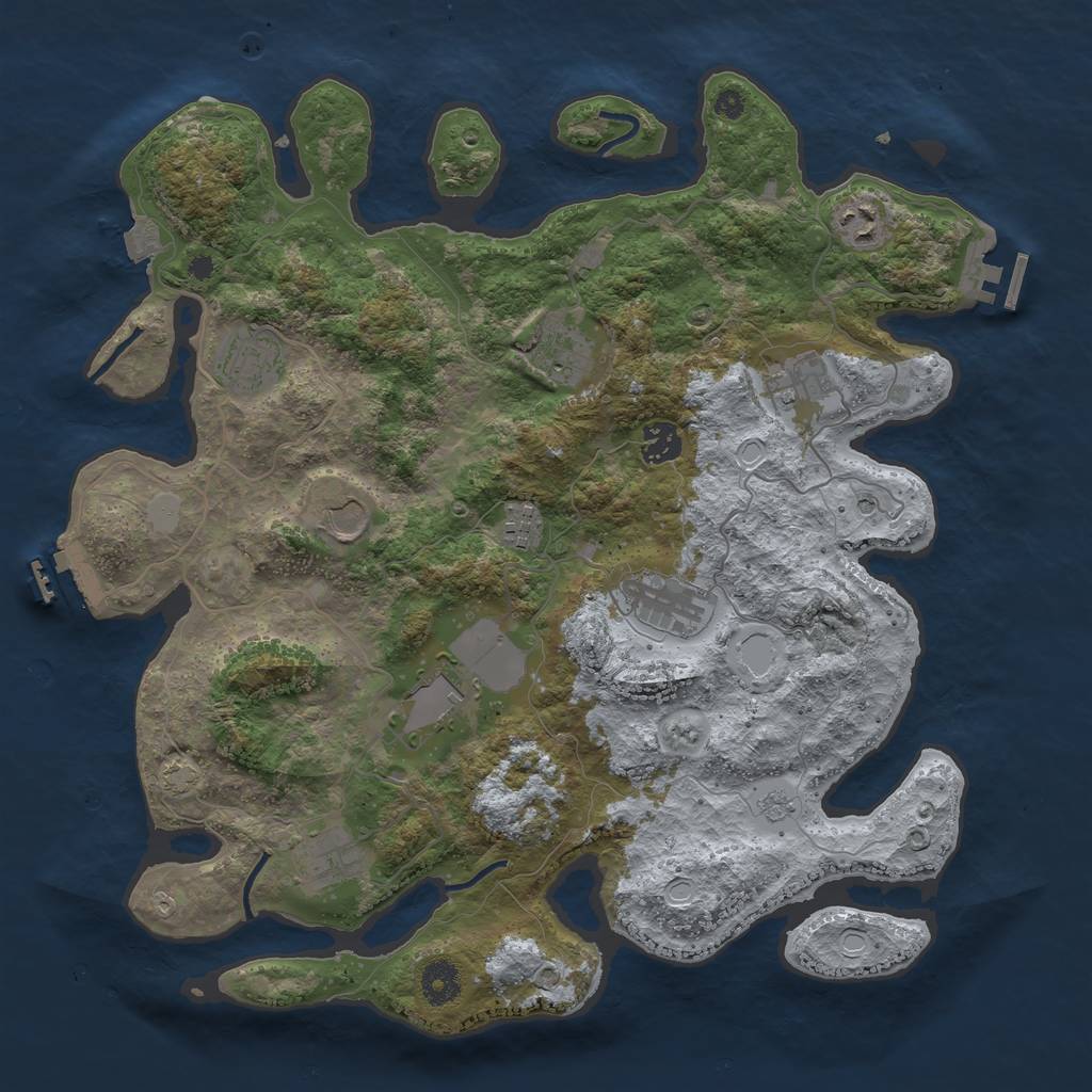 Rust Map: Procedural Map, Size: 3850, Seed: 1082024, 18 Monuments