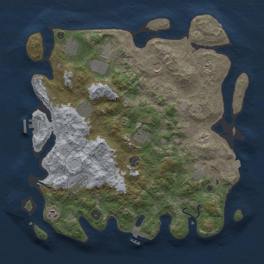 Rust Map: Procedural Map, Size: 4000, Seed: 1724074279, 19 Monuments