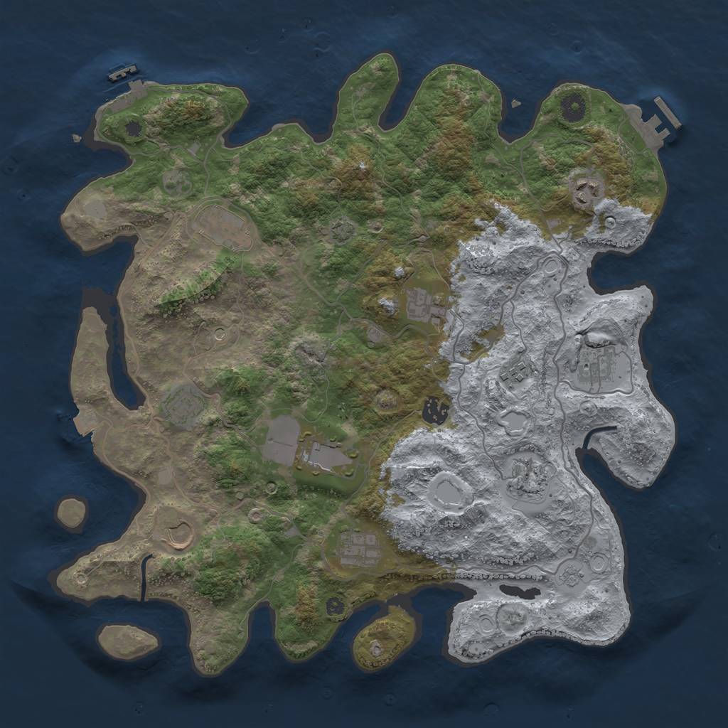 Rust Map: Procedural Map, Size: 4000, Seed: 559775163, 19 Monuments