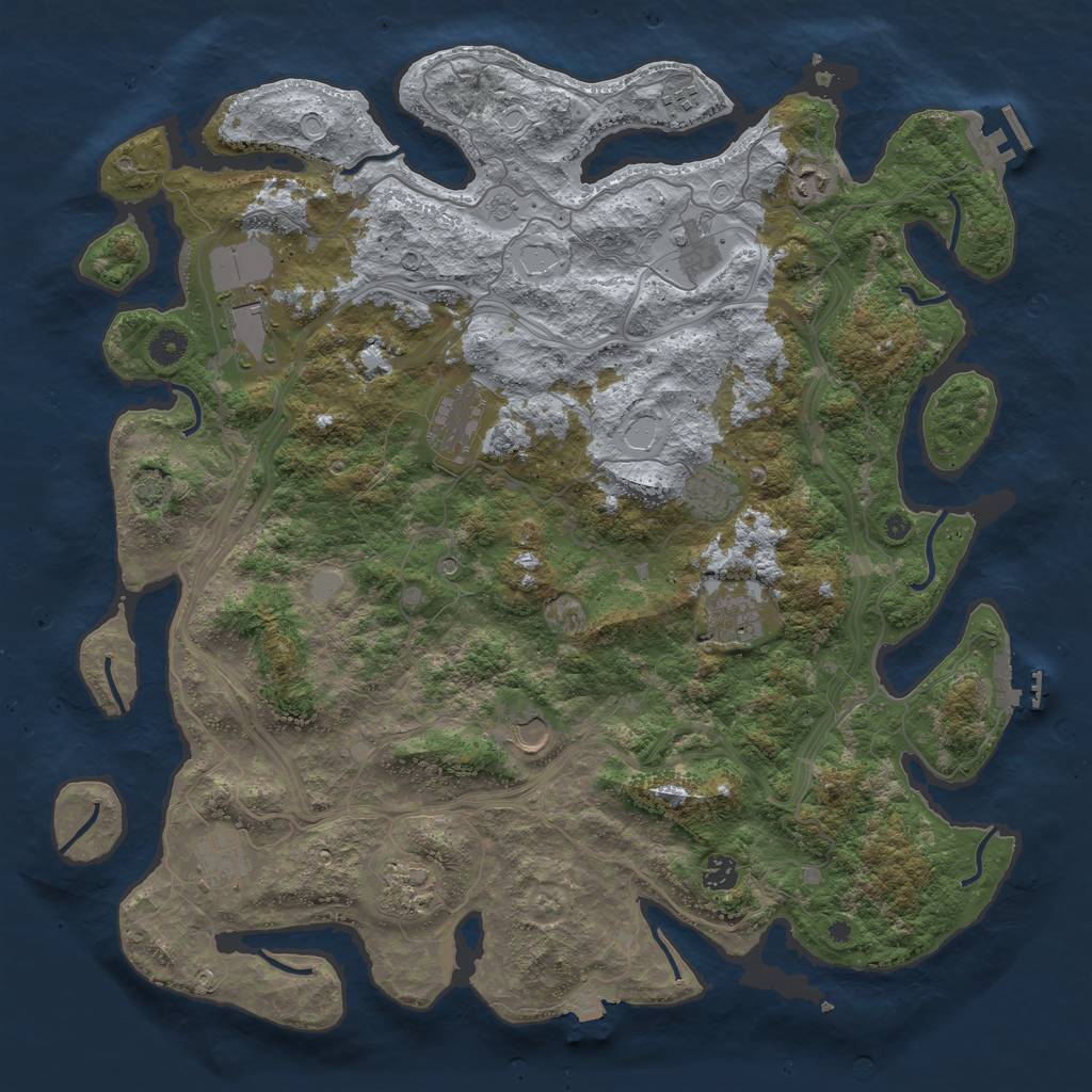 Rust Map: Procedural Map, Size: 4500, Seed: 346504601, 19 Monuments