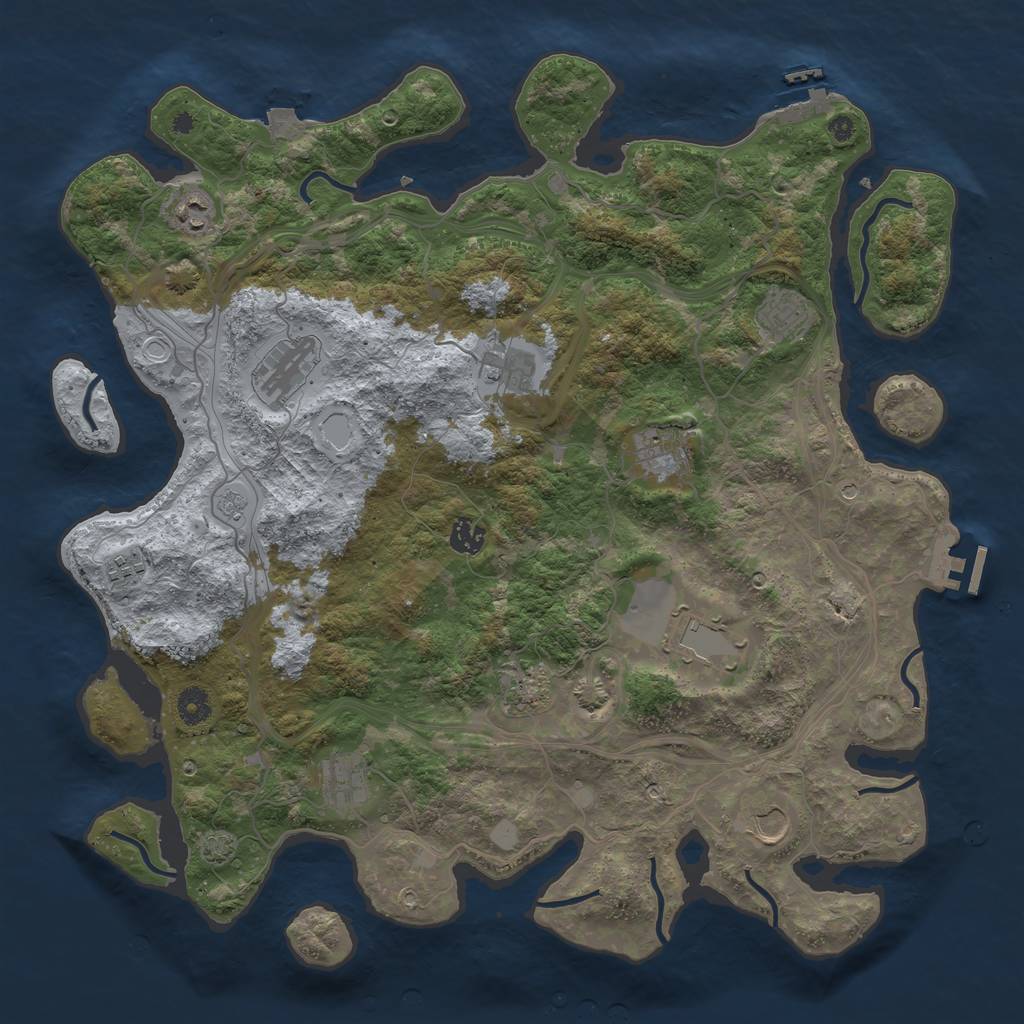 Rust Map: Procedural Map, Size: 4250, Seed: 1846467183, 19 Monuments