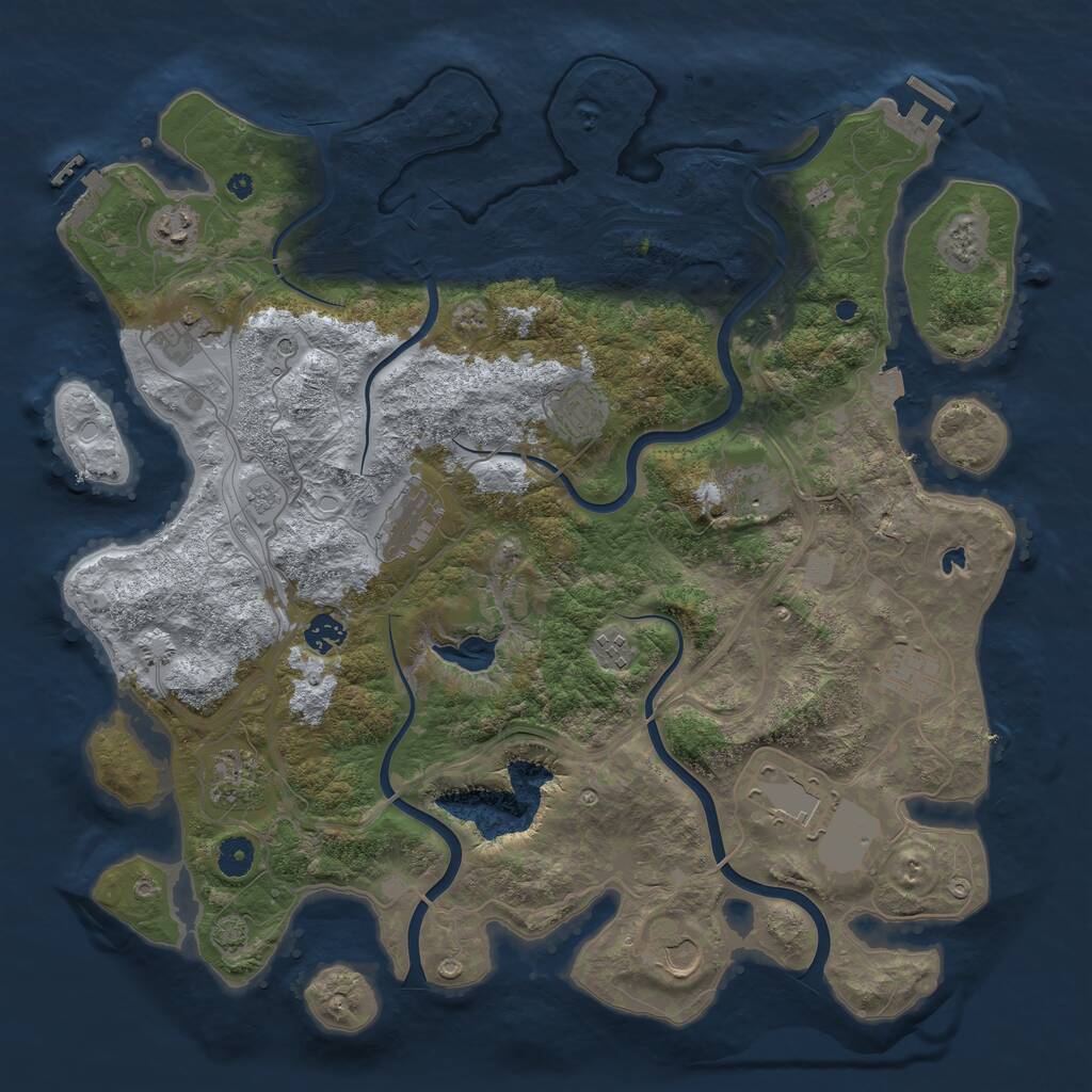 Rust Map: Procedural Map, Size: 4250, Seed: 1846467183, 17 Monuments