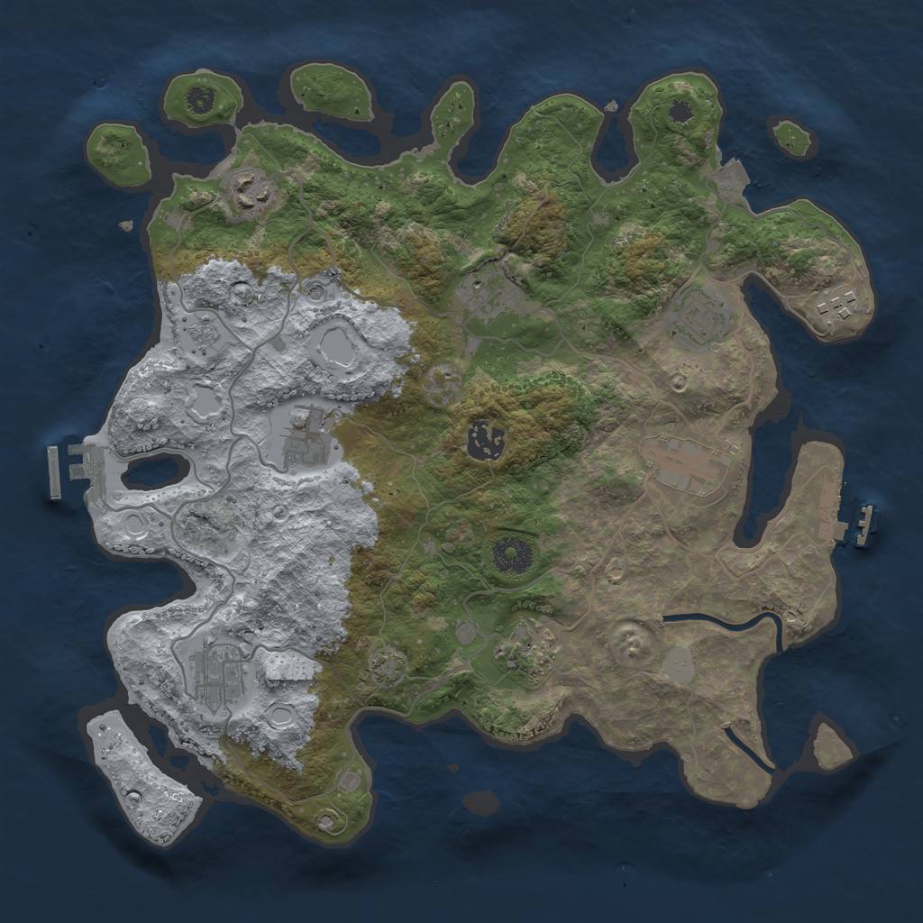 Rust Map: Procedural Map, Size: 3499, Seed: 669642724, 17 Monuments