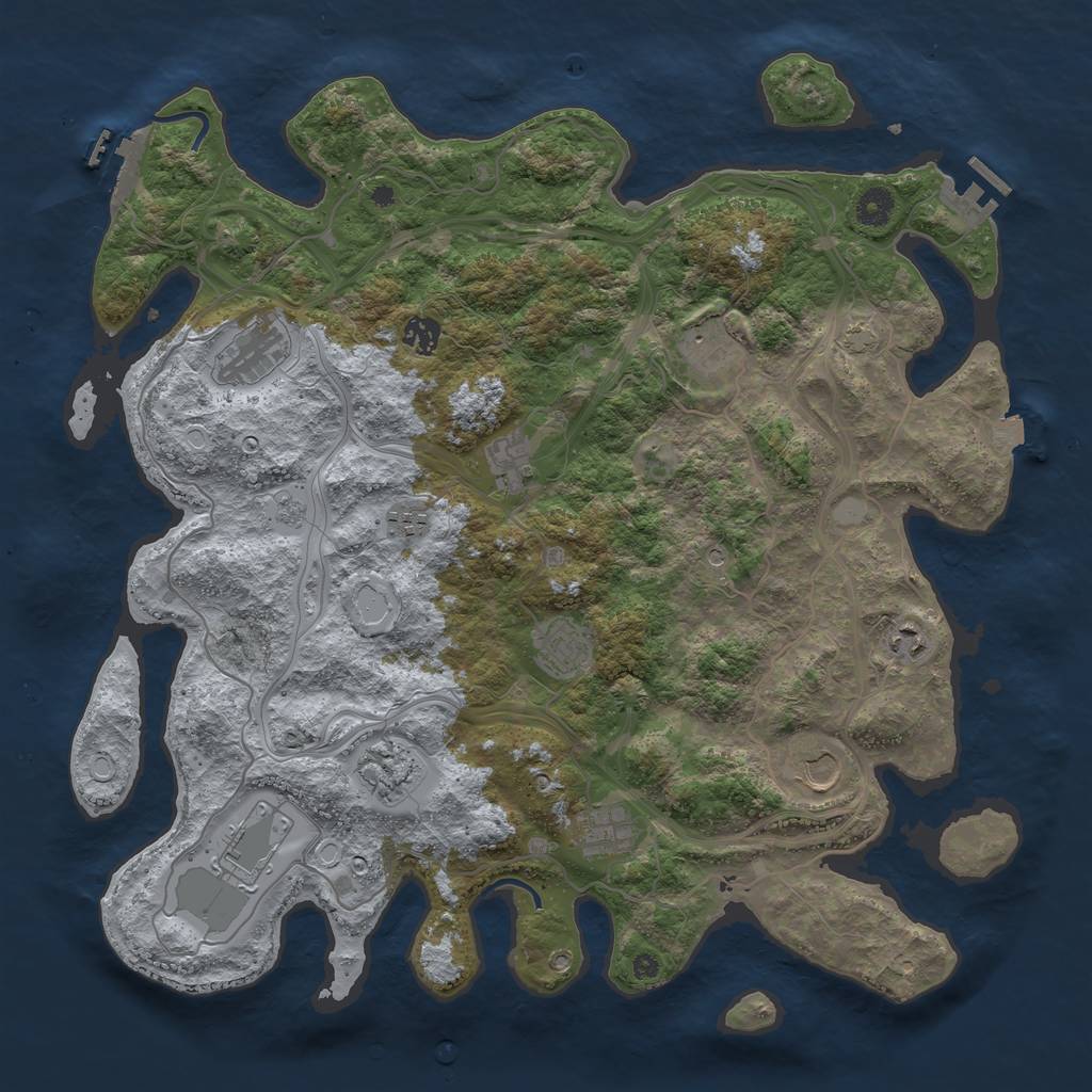 Rust Map: Procedural Map, Size: 4250, Seed: 654198465, 19 Monuments