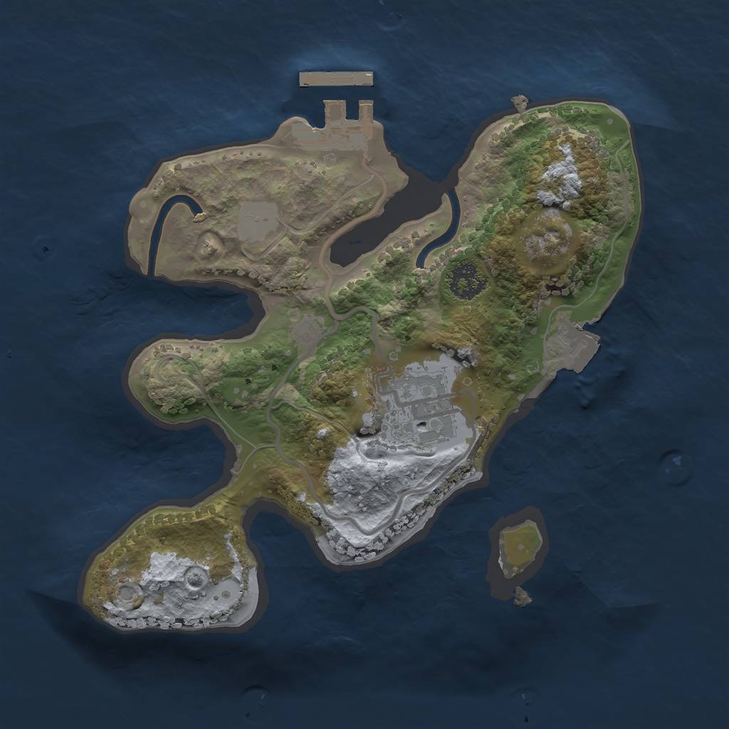 Rust Map: Procedural Map, Size: 2000, Seed: 120, 5 Monuments