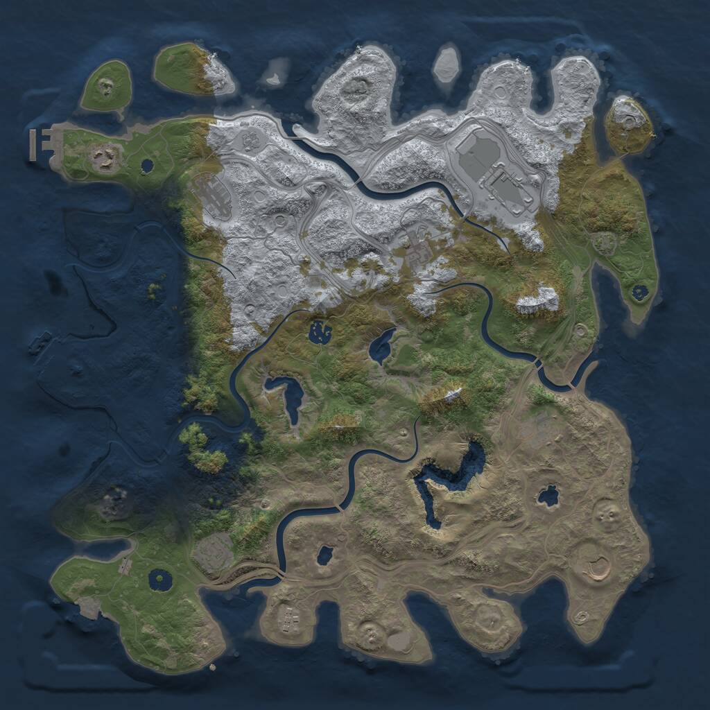 Rust Map: Procedural Map, Size: 4500, Seed: 156436014, 15 Monuments