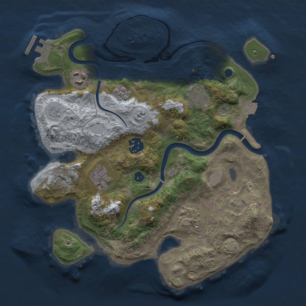 Rust Map: Procedural Map, Size: 3000, Seed: 19189934, 11 Monuments