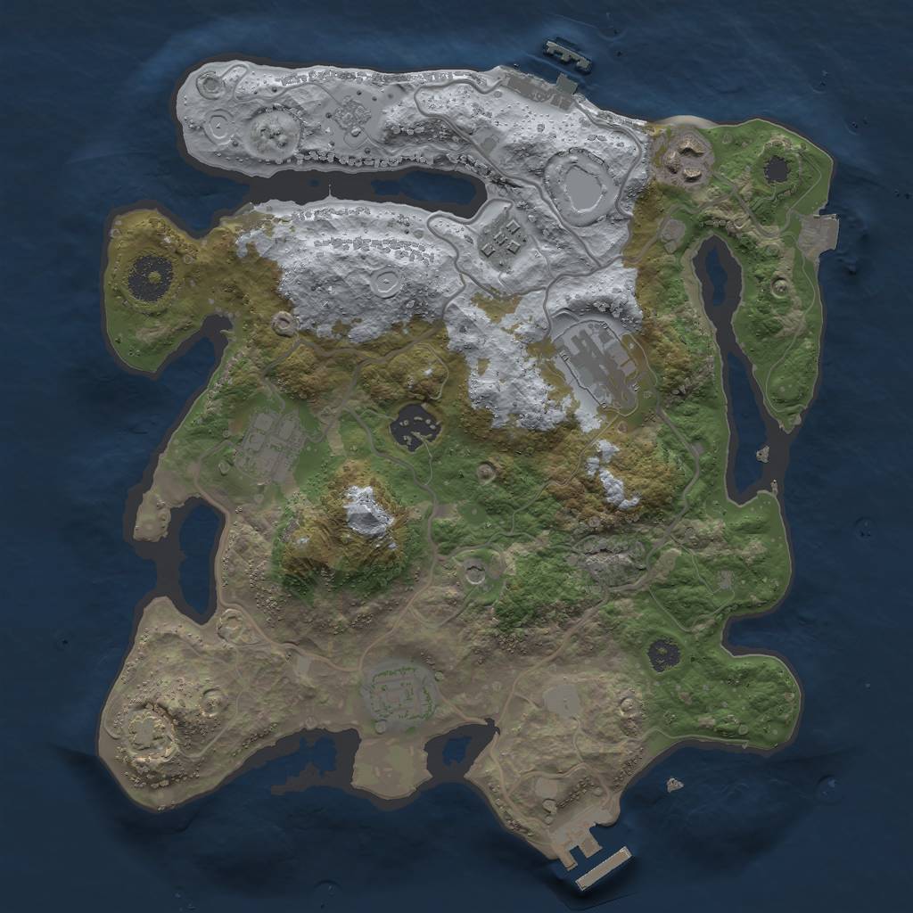 Rust Map: Procedural Map, Size: 3000, Seed: 782284039, 14 Monuments